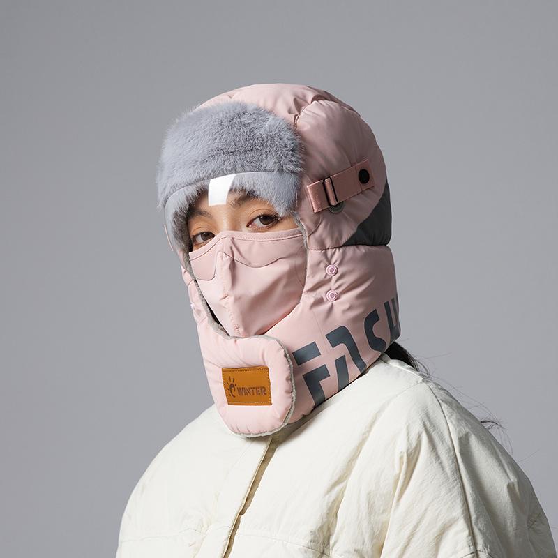 Унисекс Зимняя шапка Лей Фэн с велосипедной маской для лица и наушниками - Ветрозащитная, Защищающая от холода для активного отдыха