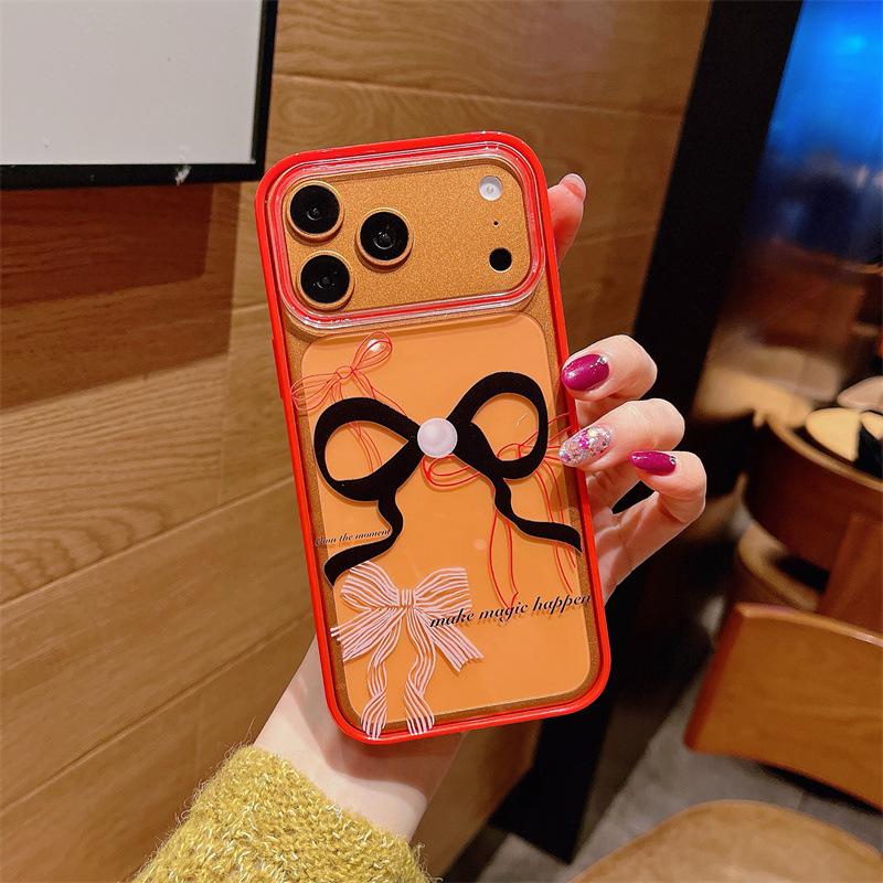 Красный Новогодний Бант Противоударный Чехол для Телефона Совместимый с iPhone 15/16/17 ProMax
