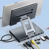 USB-C Хаб 9-в-1 Держатель для планшета Док-станция Подставка для ноутбука Алюминиевый Хаб с множеством портов 4K@60 Гц Слот для SD/TF Gigabit Ethernet