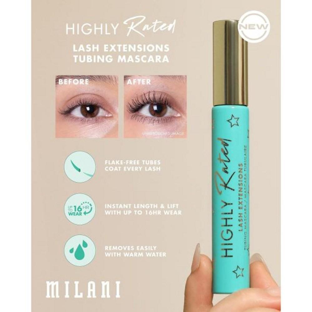 Milani Highly Rated Lash Extensions Tubing Mascara amp и сыворотка для роста бровей, 1 шт.