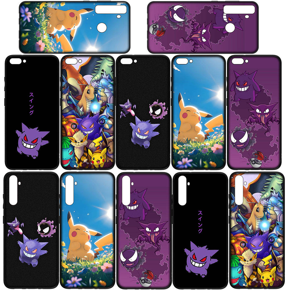 Чехол для iPhone 16 15 Xiaomi Redmi Note 14 13 12 11 Pro Max X 8 9 16e Samsung Galaxy S25 S24 S23 Moto A4 OPPO Huawei GO Gengar Pikachu Phone Case