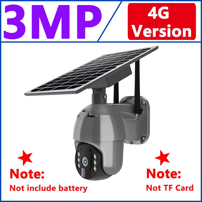 4G SIM-карта WIFI Солнечная батарея PTZ 3MP/5MP Уличная водонепроницаемая PIR-сигнализация Обнаружение движения P2P CCTV камера