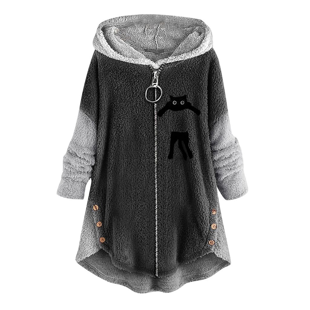 Женская зимняя повседневная цветная плюшевая теплая куртка с капюшоном большого размера