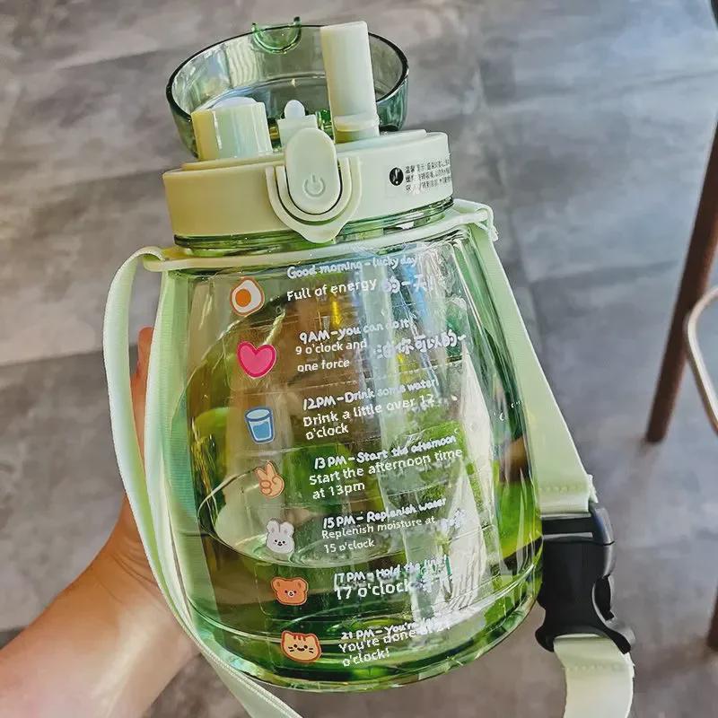 Пластиковый стакан для воды Big Belly с большой емкостью и трубочкой