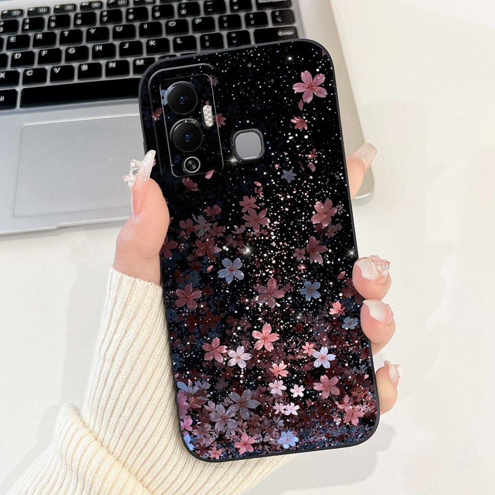For Infinix Hot 12 Play Case Silicone Cute Fashion Butterfly Love Painted For Cover Inifnix Hot 12 Play Phone Case X6816 X6816C
