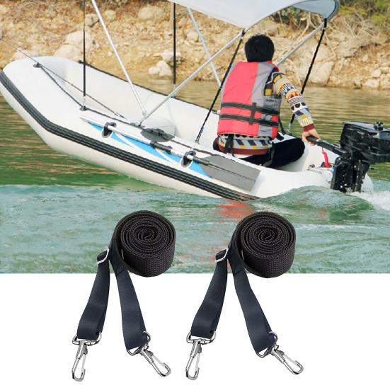 1 Pair Adjustable Bimini Top Straps Double End Snap Hook Boat Canopy Straps