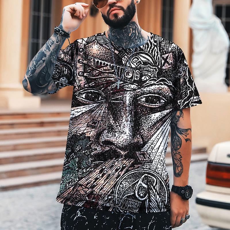Portrait Mosaic Combination Men's High-end 3D Printed T-shirt 100% Leica Polyester High-end Custom Comfortable Fabric Tees Top