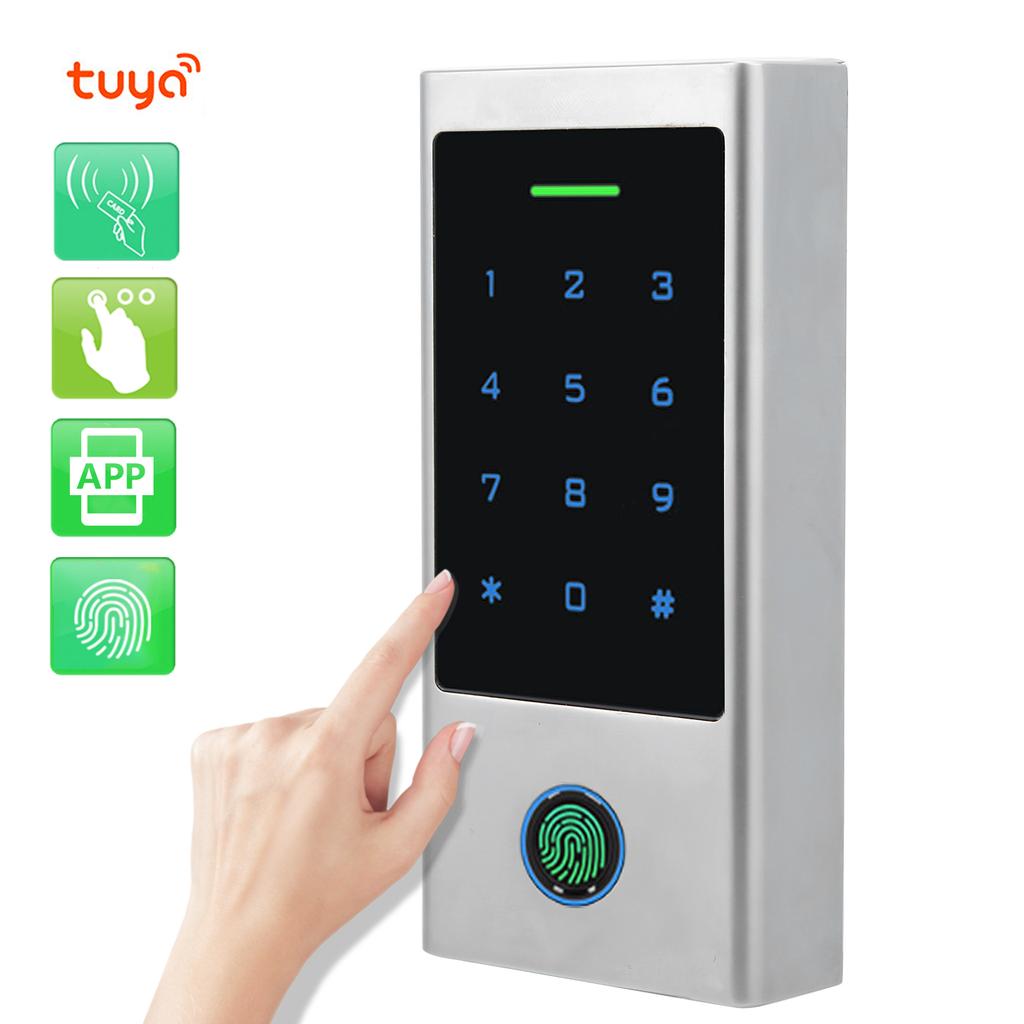 125KHz RFID Access Control Machine WG26?44 Backlit Keyboard ID Card Fingerprint Password for TUYA