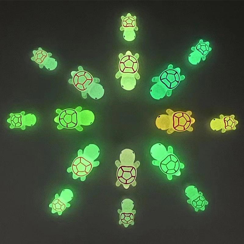 6/10Pcs Mini Luminous Turtle Home Decor Landscaping Resin Crafts Glowing Turtle Garden Fish Tank Miniatures Ornaments Decoration