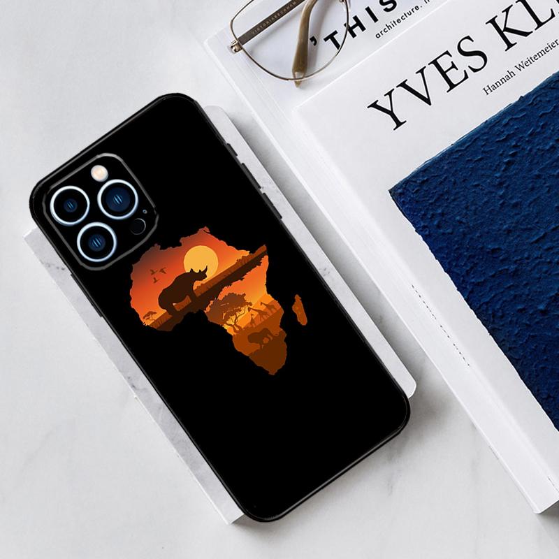 Africa Map Case For iPhone 17 Air 14 13 12 11 15 16 Pro Max Mini 15 16 Plus 16e Funda Silicone Cover