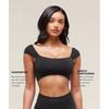 Gymshark Мягкий лифчик-бюстгальтер Sculpt Cap Sleeve Bralette, черный B3b3a Bb2j