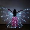 LED Dance Wings For Kids Butterfly Glow Dance Color Fluorescent Show Christmas Belly Dance Wings No Sticks Halloween Stage Wing