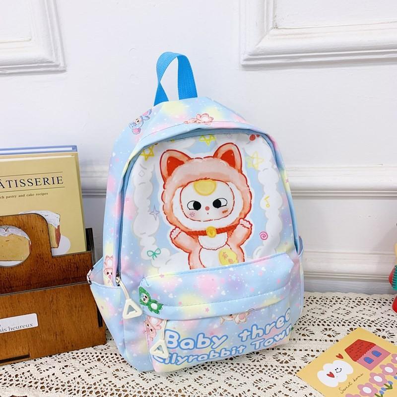 Cute Cartoon Plush Rabbit Letter Printed Children Backpack For Kindergarten