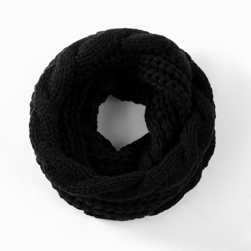 Knitted Material Knitted Ring Scarf Thick Warm Fabric Winter Knitted Scarf For Women