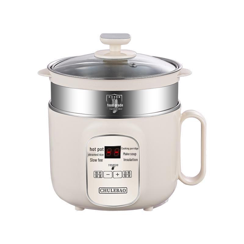 Small Electric Steamer & Rice Cooker: 304 Stainless Steel, 1-3 Person Capacity, Multi-function for Cooking, Steaming & Boiling