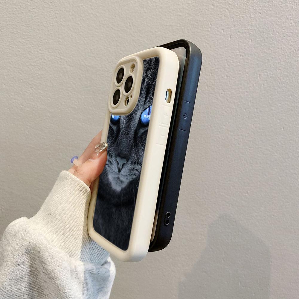 LZ3 Черный кот зеленые глаза силиконовый чехол для телефона Samsung A15 A35 S24 S23 Ultra S22 S21 Plus S20 FE A05 A06 A54 A55 A53 A14 M15 противоударный задний чехол