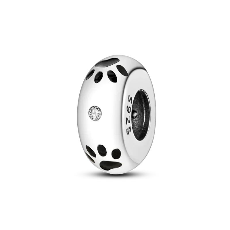 Медные Оригинальные Шармы Любовь Сердце Собака Кошка Лапы Подвеска Бусины Подходят для Браслета Mula DIY Ювелирные Изделия Для Женщин Подарок