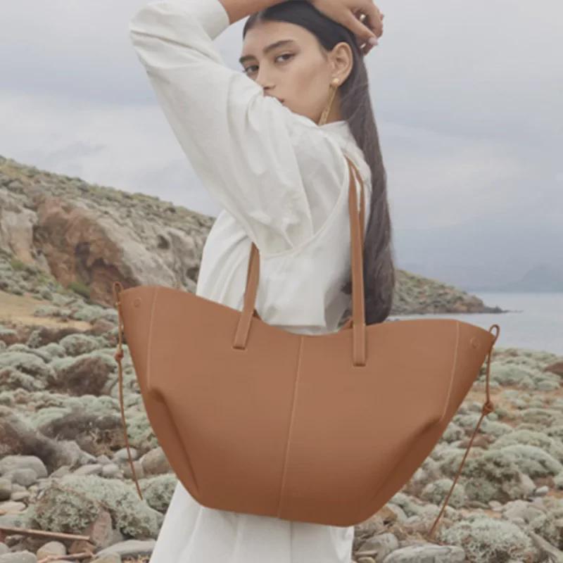 2024 Осень Натуральная Кожа Большая Вместительная Женская Сумка Через Плечо