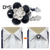 1/6Pcs Button Covers Faux Pearls Shiny Rhinestone Flower Shape Button Clip with Pliers Press Dress Suit Tux Accessories