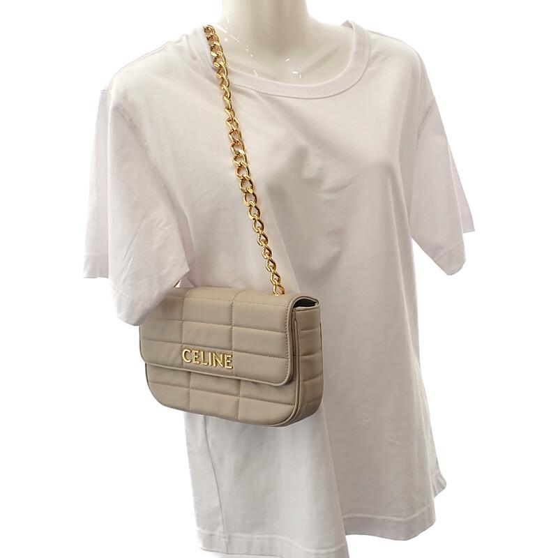 CELINE  111273EPZ.02TR Shoulder Bag Ivory Goat leather Women