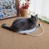 Cat Scratcher Mat Natural Cotton Rope Scratching Mat Cat Ear Design Scratcher with Ball Toy Furniture Protector for Wall Couch Carpet Sofa