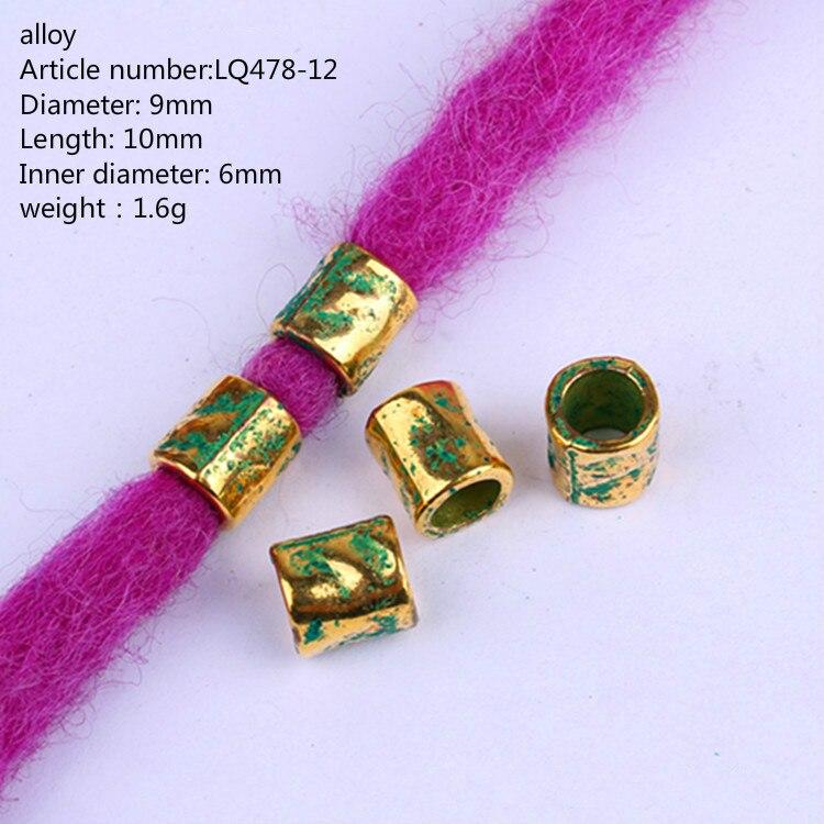 5pcs/bag Silver Metal Hair Rings Braid Dreadlocks Bead Hair Cuffs Dread Tube Charm Dreadlock for DIY Hair Accessaries
