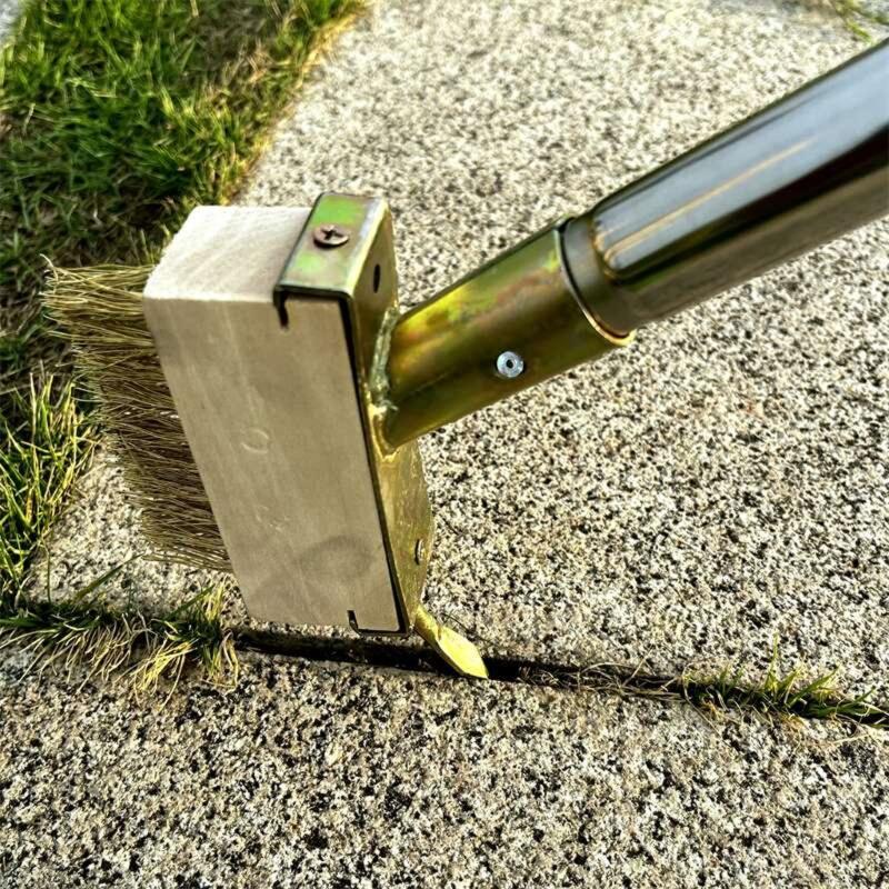 Щетка для удаления сорняков из нержавеющей стали с регулируемой длинной ручкой, инструмент для удаления сорняков из трещин для очистки мха и сорняков в саду