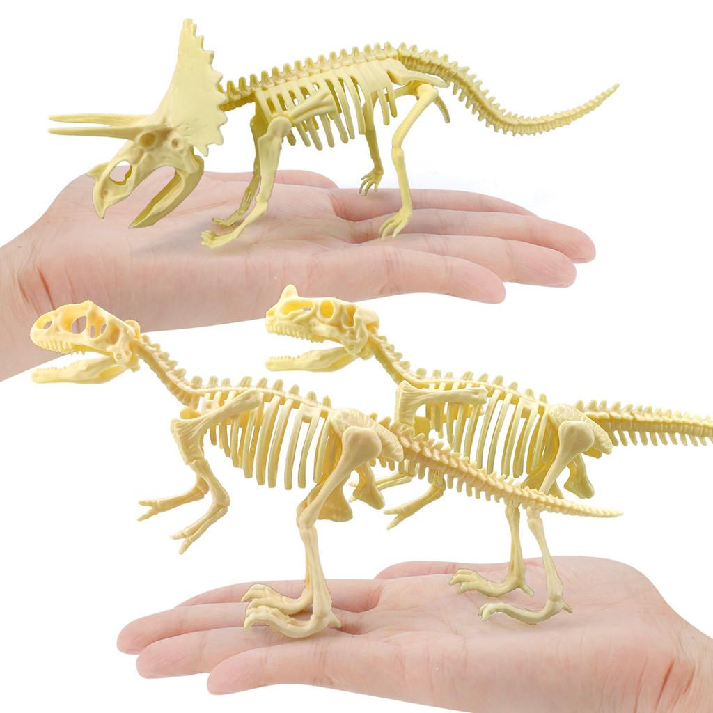 Fossil Dinosaur Skeleton Model With Plastic Material For Kids Decor Educational