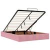 Ottoman Bed with Mattress Pink 140x190 cm Velvet