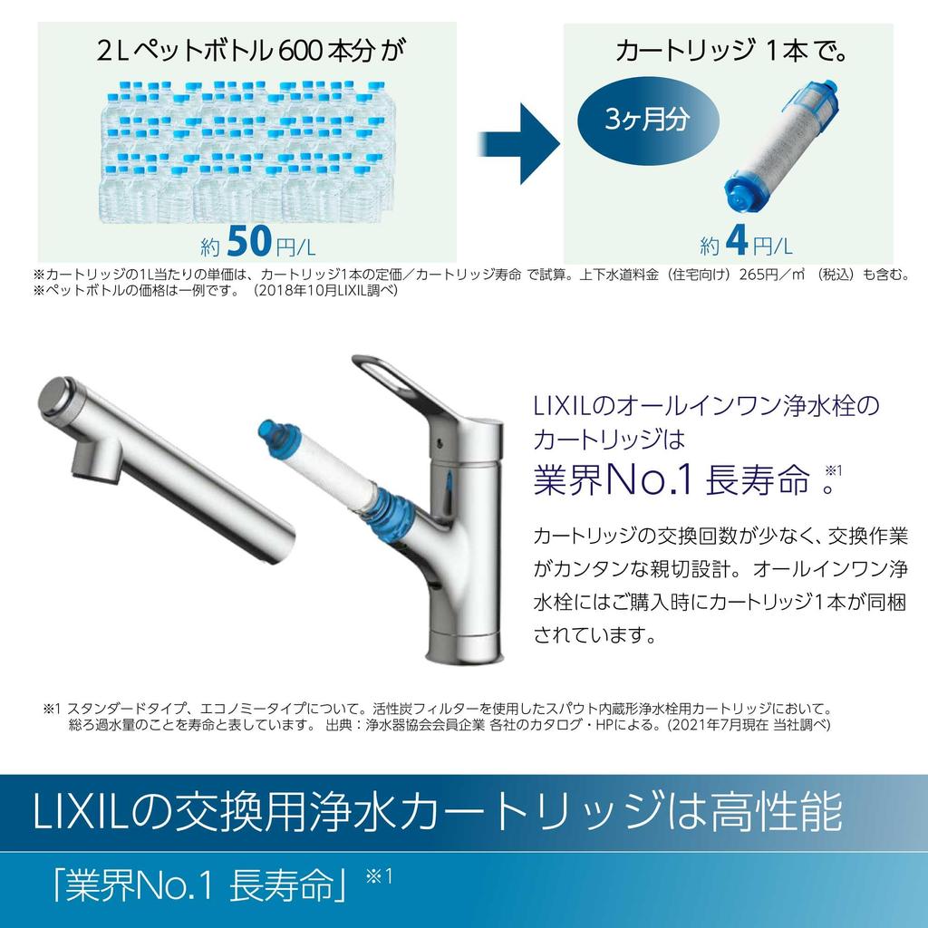 LIXIL INAX Кухонный настенный однорычажный смеситель с очистителем воды и ручкой Eco, встроенный душ, RJF-865Y
