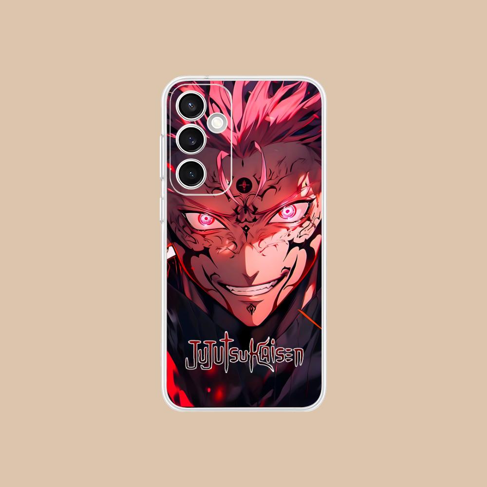 Чехол для мобильного телефона Jujutsu Kaisen Сукуна для Samsung Galaxy S25 S24 S23 S22 S21Plus FE Ультрапрозрачный Цветной Чехол Красивый Роскошный