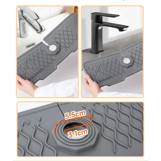 Коврик для крана, силиконовый коврик для раковины с защитой от брызг, многоразовый дренажный коврик, противоскользящий поддон для сбора капель для крана для домашней кухонной столешницы