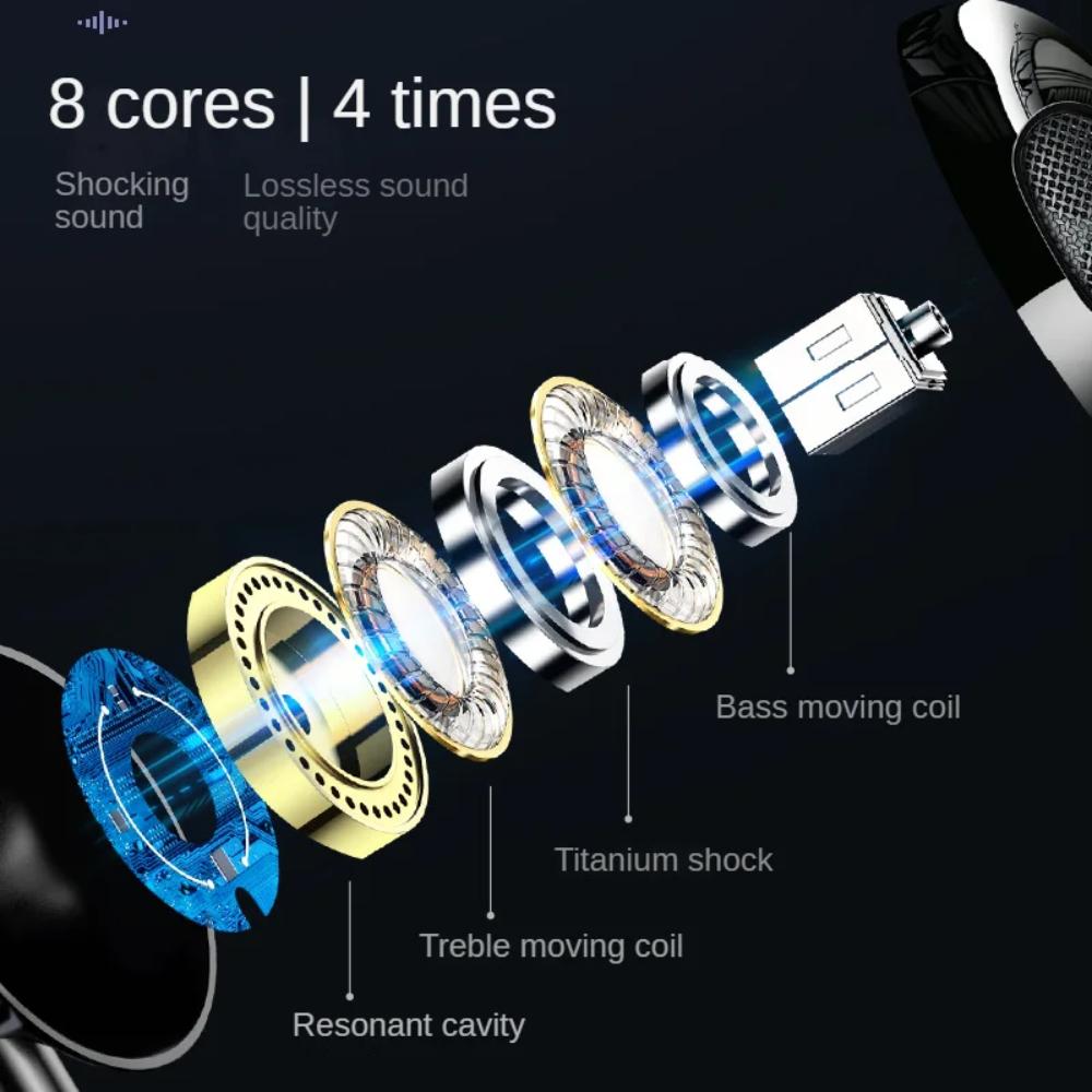 Проводные наушники типа C и 3,5 мм. Наушники-вкладыши с мощными басами. Проводные стереонаушники. Бег.