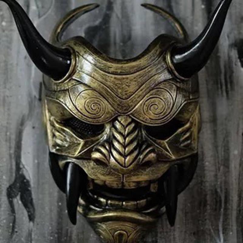Japanese Ghost Hannya Halloween Masquerade Mask Prajna Half Face Masks Samurai