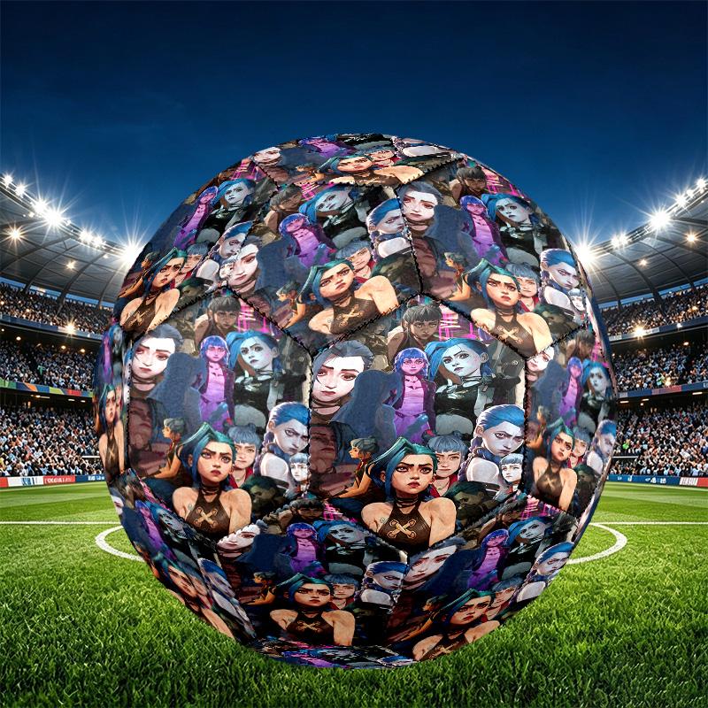 Jinx Print Size 5 Soccer Ball, PU Wear Resistant Football for Match Training and Daily Practice, Birthday Gift for Soccer Fans