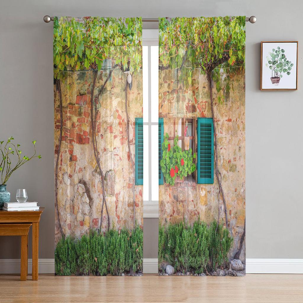 Садовые итальянские арочные архитектурные цветы, уличные тюлевые шторы для гостиной, шифоновая прозрачная вуаль, занавеска для кухни, спальни