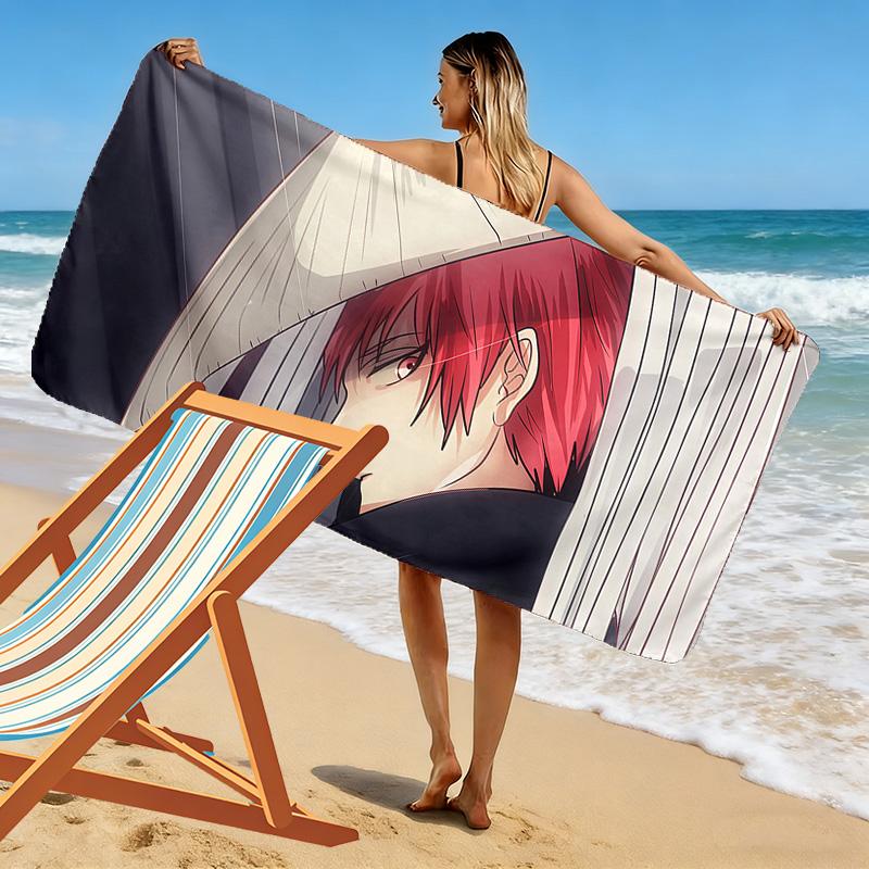 Sasori Akatsuki Robe Print Beach Towel, Large Soft Quick Dry Towel for Beach Camping Swimming