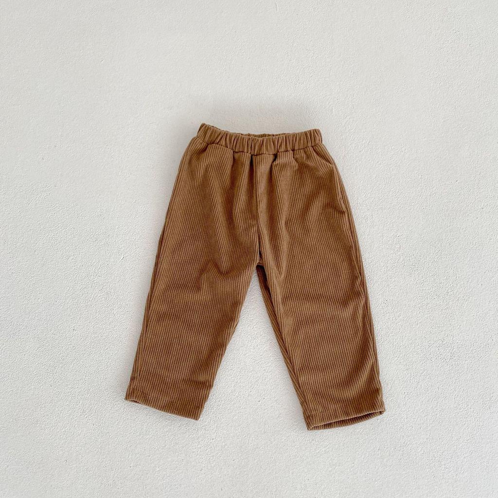 Комплект из вельветового кардигана с лацканами и брюк 2025 года для младенцев и малышей