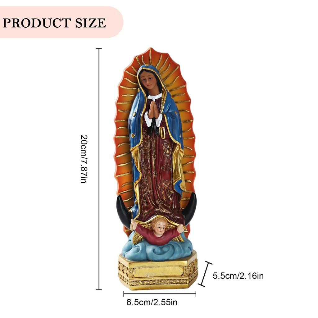 Resin Mexican Virgin Mary Statue Desktop Ornament European Our Lady Statue Handicrafts  Home Decor for Office