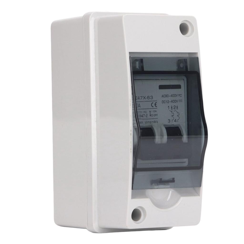 Miniature Circuit Breaker 50Amp Waterproof 2P DC Solar Disconnect Switch Isolator for Solar PV System DC 12‑400V AC