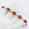 Handmade Oval Carnelian Bracelet, 925 Sterling Silver Red Gemstone Bracelet