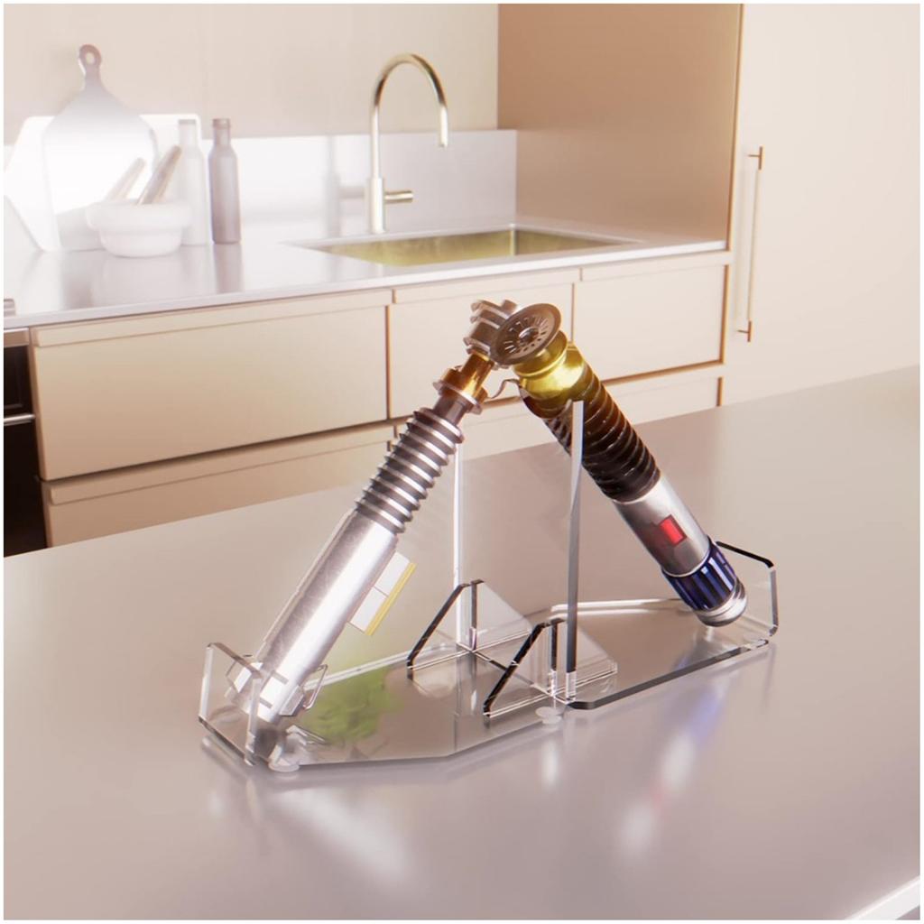 Прозрачная акриловая подставка Витрина Защитите свое оружие с двойной заточкой Подставка для демонстрации мечей Держатель Легкая настольная стойка