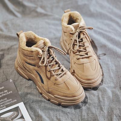 Модные Высококачественные Зимние Теплые Бархатные Спортивные Женские Ботинки Модные Ботильоны на Платформе Женские Зимние Ботинки Кроссовки Женские 358