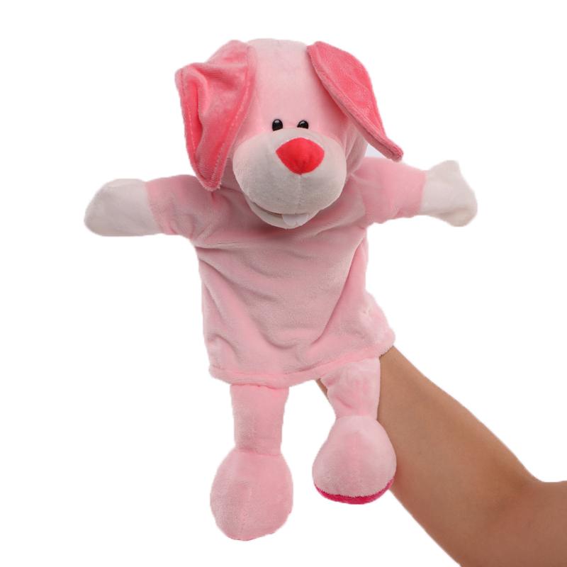30cm Cartoon Animal Hand Finger Puppet Parent-child Game Plush Toys Doll Lion Elephant Deer Tiger Dog Pig Toy Children GIfts