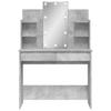 Makeup Table with LED Lights Concrete Grey 96 x 40 x 142 cm