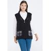 Embroidery Detailed Pocket Zippered Wool Knitwear Women's Vest