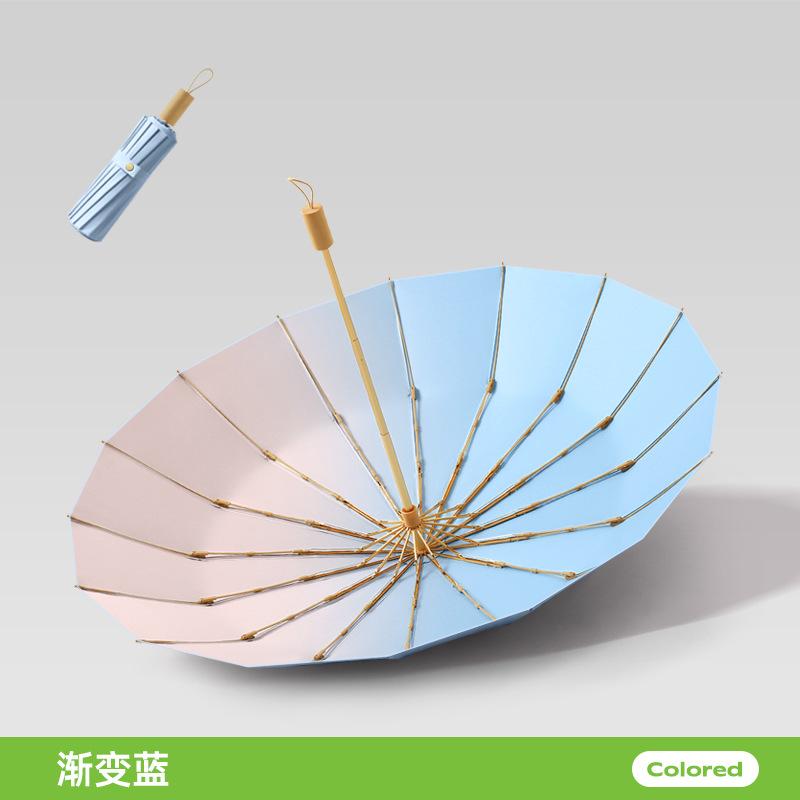 Новый 16-спицевый виниловый макарон с плавным переходом цвета, цветной клей для дождя и солнца, солнцезащитный зонт-парасоль с фиксированным рисунком