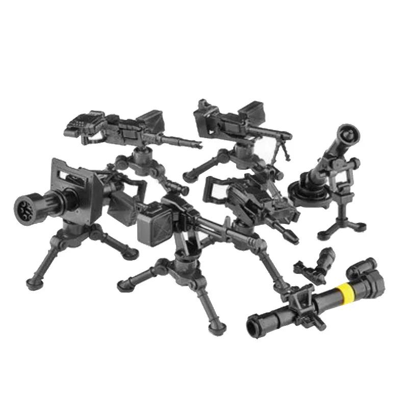 Военный MOC Оружие Строительный Блок Тяжелый Пулемет Гатлинг M19 NSV Фигурки Артиллерия Сапер Пистолет Пуля Игрушка Подарок K013