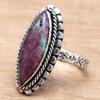 Ruby Zoisite Gemstone Handmade Silver Jewelry  "9"