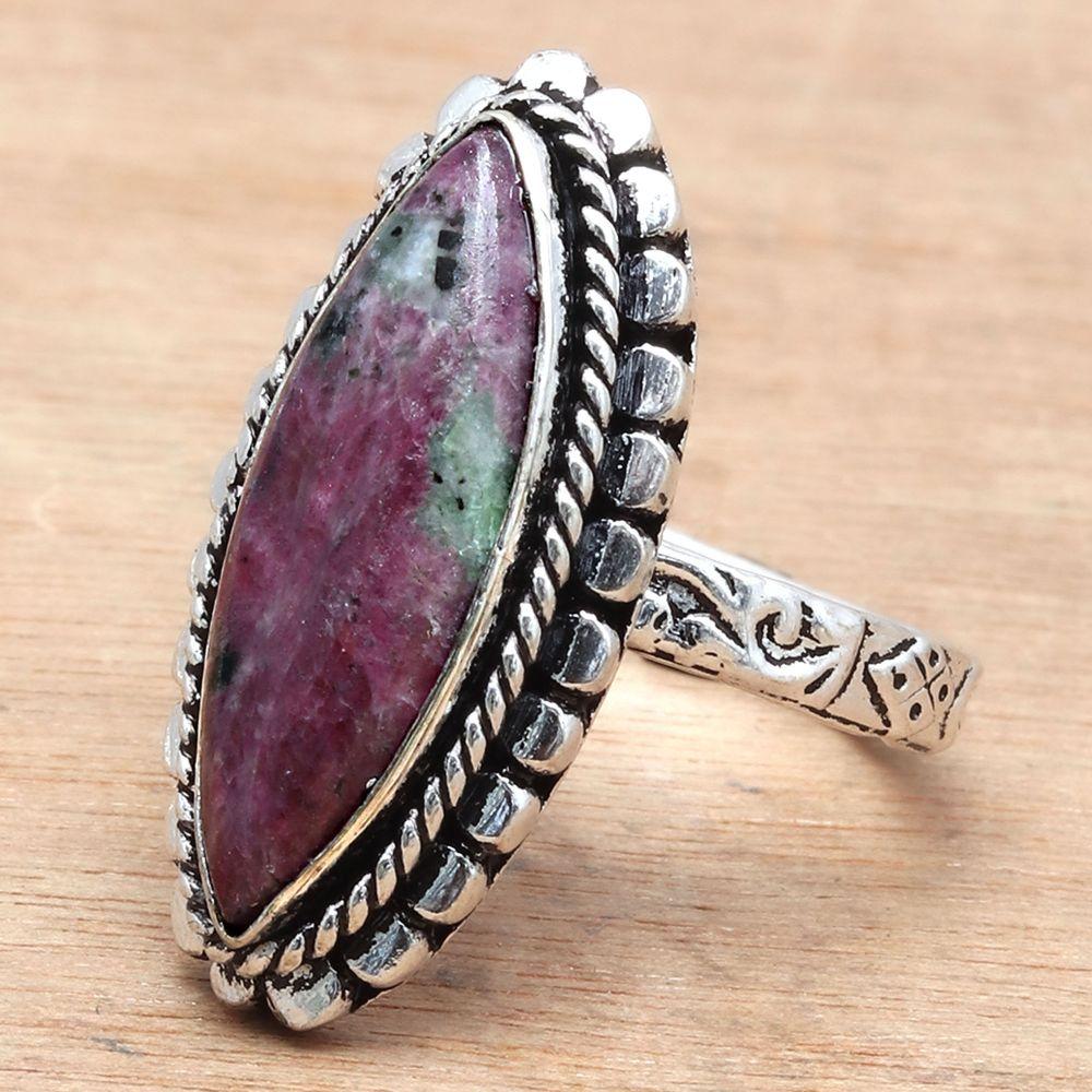 Ruby Zoisite Gemstone Handmade Silver Jewelry "9"